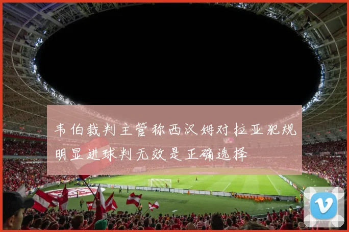 韦伯裁判主管称西汉姆对拉亚犯规明显进球判无效是正确选择